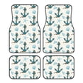 thumbnail image 1 of Lsque Ancres et Coquillages Imprimés Ensemble de 4 Tapis de Sol, Doublures en Caoutchouc Résistantes, Design Antidérapant, Protection Automobile Toutes Saisons, Véhicules, Voitures, Camions et SUV, 1 of 7