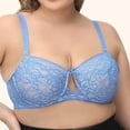 thumbnail image 4 of Lolmot Women's Sheer Lace Balconette Unlined Underwire Plus Size Push Up Bra Hollow Out Sexy Soft Lift Up Everyday Bra, 4 of 5