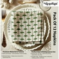 thumbnail image 4 of Vargottam Green Tree Print Cotton Muslin Napkins - Set of 12, 20-Inch, Luxurious Soft Cloth Napkins for Dining & Events, Absorbent, Washable & Tableware, 4 of 7