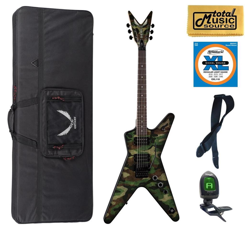 Dean DimeBag Camo ML Electric Guitar, DB CAMO F LLPACK Case Bundle