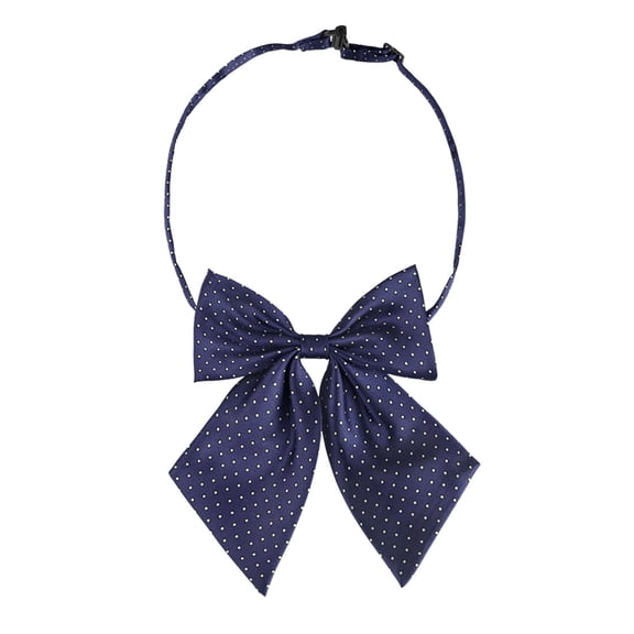 INSPIRE CHIC Women's Small Dots Pre-tied Bowtie Adjustable Strap Cute Bow Ties Navy Blue One Size