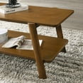 thumbnail image 5 of Roundhill Furniture Metz Mid-Century Modern Wood Shelf 3-Piece Coffee Table Set, Walnut Finish, 5 of 9