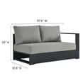 thumbnail image 6 of Modular Lounge Sectional Sofa Set, Grey Gray, Aluminum Metal, Outdoor Patio Balcony Cafe Bistro Garden Hospitality Restaurant, Modern Contemporary HB36634, 6 of 7