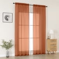 thumbnail image 4 of MKHILL 42x90 Orange Sheer Curtains 2 Panels Set, 90 Inch Long Light Filtering Voile Drapes for Living Room Bedroom High Windows, Rod Pocket Window Panels, Each 42" W x 90" L, 4 of 7