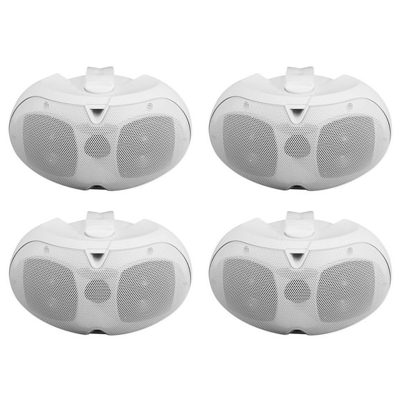 (4) Rockville D4-70 White Dual 4" 70v Commercial/Restaurant Wall Mount Speakers