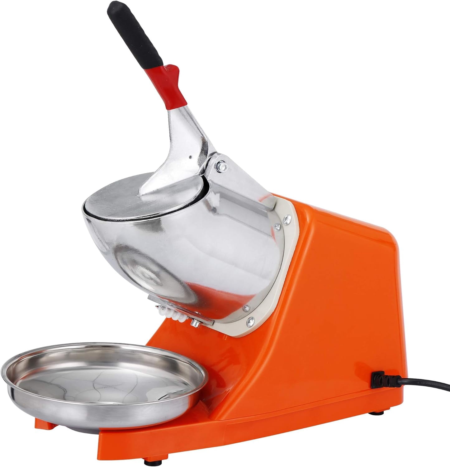 Electric Ice Shaver Machine Snow Cone Maker 300W 2000r/min Ice Crushers w/Stainless Steel Blade for Home and Commercial Use, Set of 1