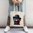 thumbnail image 2 of Cartoon Tote Bag with Cheerful Man in Black Hat & Glasses Red Nose - Perfect for Shopping Travel & Parties, 2 of 4