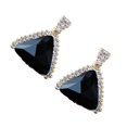 thumbnail image 3 of Pendientes colgantes Zulema triangulares imitación geométricos lujo boda honor Negro, 3 of 6