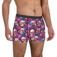 thumbnail image 4 of Salouo Skull rose blue flower Print Men's Boxer Briefs,Breathable Underwear Elastic Waistband Briefs for Men -Large, 4 of 8