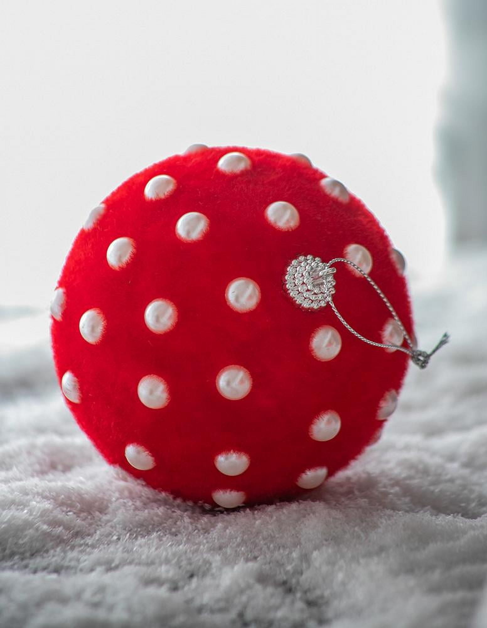 Shimmering Christmas Ball Ornament Set Polyfoam with Beads and Flocking Sparkling Tree Decor Gift Stocking Stuffer