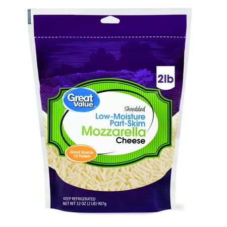 Great Value Low Moisture Part Skim Shredded Mozzarella Cheese 32 Oz