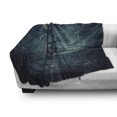 thumbnail image 3 of Landscape Soft Flannel Fleece Throw Blanket, Stormy and Rainy Weather Waves Vintage Ship Sailing Oil Paint, Cozy Plush for Indoor and Outdoor Use, 60" x 80", Dark Cadet Blue White, by Ambesonne, 3 of 6