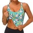 thumbnail image 3 of Hirioo Panda Bathing for Women's Sports Vest with Full-Print Design, Stretchy Fabric and Removable Pads-Large, 3 of 8