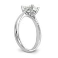thumbnail image 6 of 14K White Gold mounting Ring Band Only Emerald Solitaire Engagement, Size 7, 6 of 7