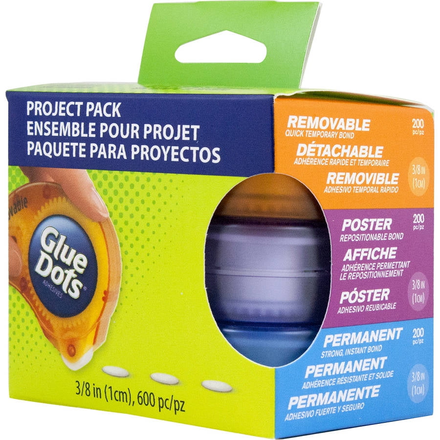 Glue Dots Adhesives Project Pack, 3/8 inch Adhesives, 600 pieces