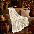 thumbnail image 3 of Wildflower Bouquets Autumn, Cozy Friendship Quote Scene, Warm Flannel Blanket for Living Room and Reading Nook, Art Lovers Thanksgiving Gift, Artistic Home Decor, 3 of 9