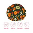 thumbnail image 5 of Kdxio Harvest Pumpkins Print Shower Cap for Women,Elastic and Reusable,Double Waterproof Layers Bathing Hat, 5 of 6