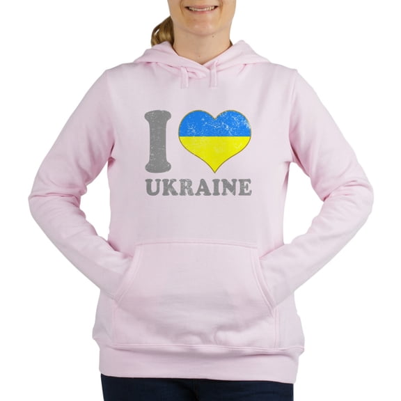 CafePress - I Love Ukraine Native Ukrainian Flag Sweatshirt - Women's Hooded Sweatshirt