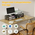 thumbnail image 4 of Organizador de archivos de escritorio Ekisemio, paquete de 2 bandejas para cartas, 2 niveles, color negro, 4 of 7