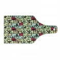 thumbnail image 1 of Space Cutting Board, Geometric Grid Design with Stripes Dots Retro Background Robot Pattern, Decorative Tempered Glass Cutting and Serving Board, Wine Bottle Shape, Multicolor, by Ambesonne, 1 of 1