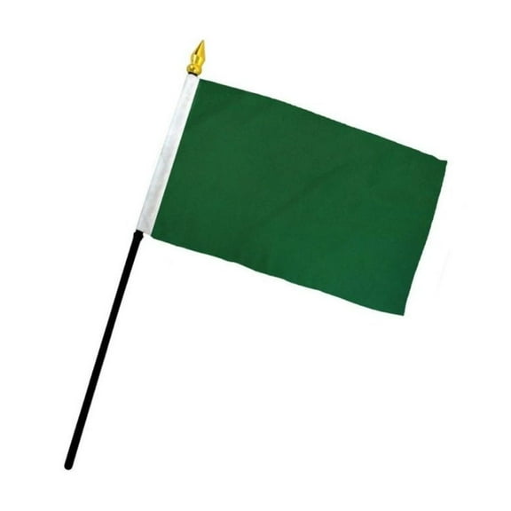 Dark Green Solid Color 4x6in Stick Flag
