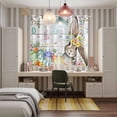 thumbnail image 4 of Gray Easter Bunny Kitchen Curtains Window Panels, Spring Easter Eggs Floral Wooden Insulated Window Treatment Curtain, Grommet Curtains for Bedroom/Living Room/Bathroom, 2 Piece 52"Wx84"L, 4 of 8