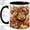 Black, variant on Autumn Highland Cow 11oz Accent Mug, Ceramic Coffee Cup Glossy ceramic mug with double-sided autumn cow artwork for daily coffee or tea