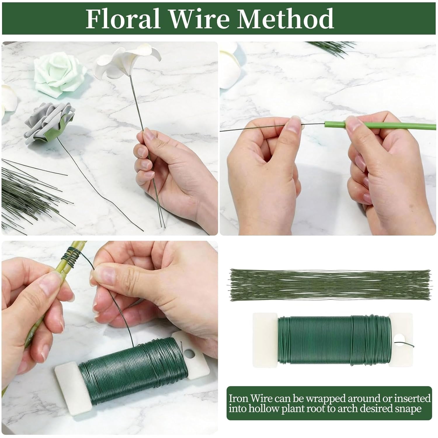 Florist Wire And Florist Tape Arrangement Tools Kit With Wire Cutter, Floral Tape And Floral Wire For Bouquet Stem Wrap Florist, Craft Beading & Wreath Making Supplies
