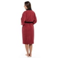 thumbnail image 5 of Women’s 100% Terry Cotton Bathrobe Toweling Dressing Gown Robe Two Tone WineBlack, 5 of 6