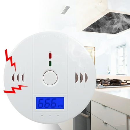 VGEBY Carbon Monoxide Detector Battery Operated with Digital Display, CO Detector with Warning Sound Alarm, Portable Security Gas CO Sensor Monitor for Home, Office, School, Kitchen, Factory,