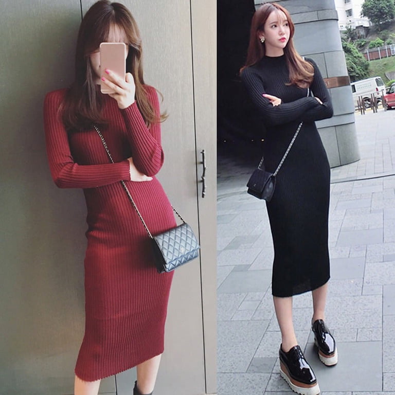 lady winter dress SHEIN Lady Elegant Black And Gold Knit Dress Winter Autumn Outfit For Women Casual Dresses Formal Work Cocktail Party Outfits Fall