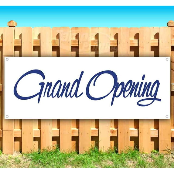 Grand Opening 13 oz Vinyl Banner With Metal Grommets