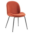 thumbnail image 3 of Modway Scoop 17.5" Velvet Dining Chairs in Orange/Black (Set of 2), 3 of 7