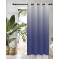 thumbnail image 3 of Blue Gray Thermal Insulated Blackout Curtains for Bedroom 45 Length Gradient Room Darkening Curtain 1 Panel Grommet Window Curtain Drape for Living Room Nursery Room, 3 of 7