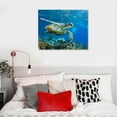 thumbnail image 5 of COMIO  - Green Sea Turtle in Deep Ocean Sea Canvas Art Wall Art, 5 of 5