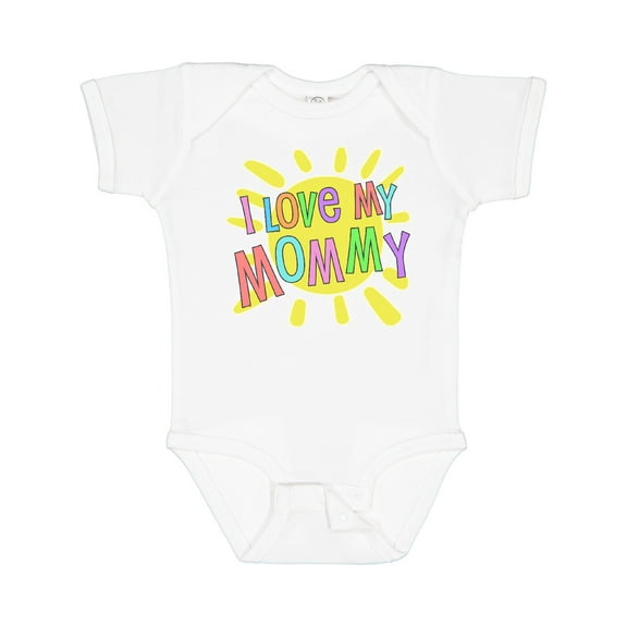 Inktastic I Love My Mommy Sun and Rainbow Letters Boys or Girls Baby Bodysuit