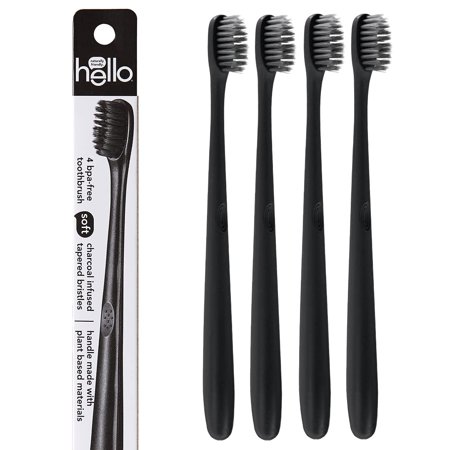 Charcoal Soft Toothbrush with Activated Charcoal from Sustainable Bamboo | BPA-Free, Vegan, and Cruelty-Free | Gentle Cleaning for Your Pearlies | Made in the USA