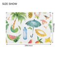 thumbnail image 2 of Toilet Rug Set Non-Slip Bathroom Rugs Soft Plush Machine Washable Contour Bath Mat Coconut Tree and Fruits 24x20/24x16, 2 of 9