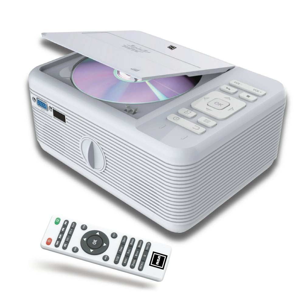 RCA LCD Home Theater Projector with DVD Player and Bluetooth, White