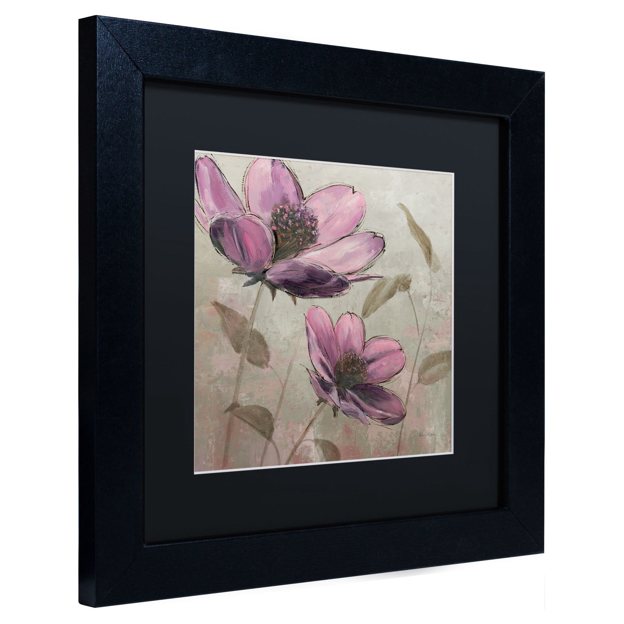 Trademark Fine Art "Plum Floral II" Canvas Art by Emily Adams, Black Matte, Black Frame