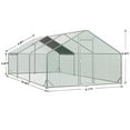 thumbnail image 3 of Pefilos 19.7'L Outdoor Large Chicken Coop, Walk-in Metal Poultry Cage Hen Run House Rabbits Habitat Pen with Waterproof and Anti-Ultraviolet Cover, Silver, 3 of 11