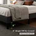 thumbnail image 6 of iPormis Full Size Bed Frame with Upholstered Wingback, Platform Bed Frame with Diamond Button Tufted Headboard, 8" Under-Bed Space, Sturdy Wooden Slats, Noise-Free, No Box Spring Needed, Dark Gray, 6 of 7