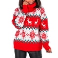 thumbnail image 1 of Suéter de punto con estampado de alce para mujer, suéter de Navidad con estampado de reno, árbol, copo de nieve, prendas de punto, 1 of 5