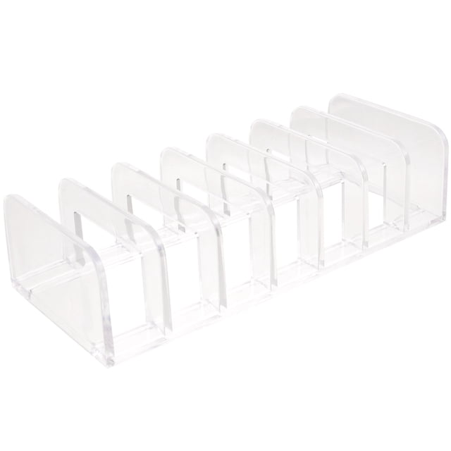 FELTECHELECTR Organizador de tocador transparente con compartimentos para paletas de sombras de ojos, caja de almacenamiento para el hogar