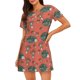 thumbnail image 1 of Fotbe Hedgehog Mushroom Bata de Dormir para Mujer con Estampado, Camisón de Algodón de Manga Corta, Ropa de Dormir Casual, 1 of 6