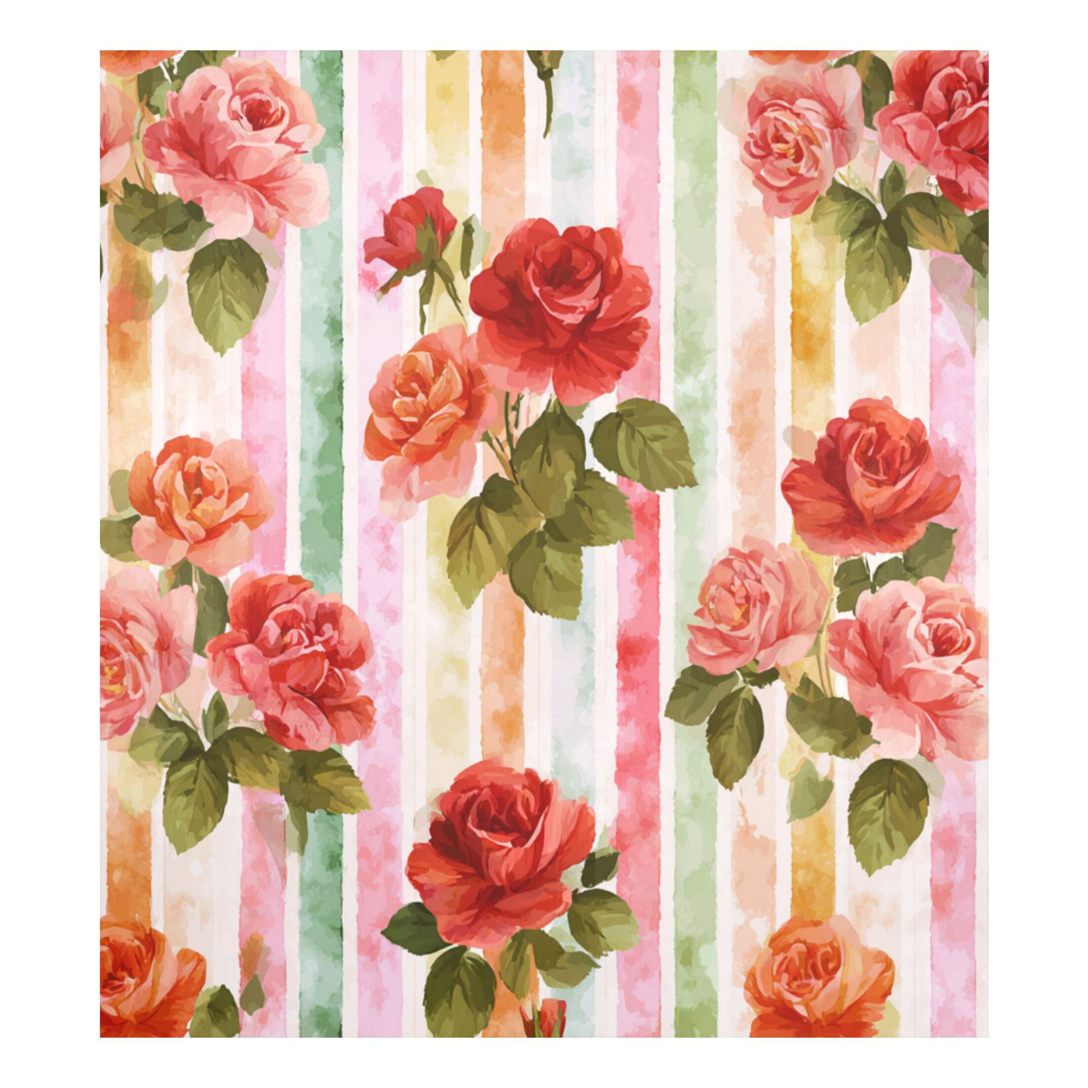 Dishwasher Magnetic Refrigerator Magnet Cover Sticker Home Decorative 23"x26" Roses on A Rainbow Background