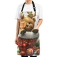 thumbnail image 2 of JSTEL Christmas Bear Apron with 2 Pockets for Women Men Adjustable Garden Bib, 2 of 5
