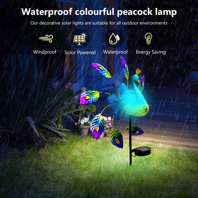 Adornos coloridos de la iluminación del hierro 3D de la luz solar del molino de viento de los pájaros para la celebración de días festivos