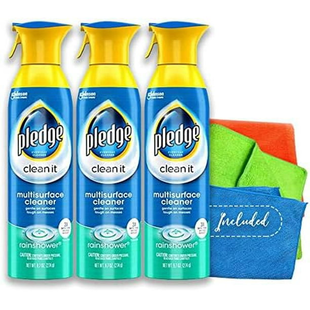 Pledge MultiSurface Cleaner Aerosol Spray, Works On Glass Leather, Granite, Wood, Marble