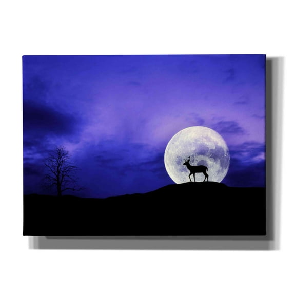 Epic Graffiti 'Big Moon' by Ata Alishahi, Giclee Canvas Wall Art, 54"x40"